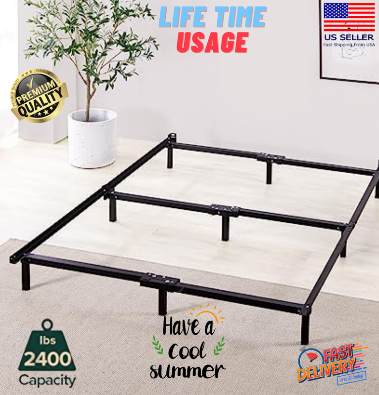 Compact 7 Inch Black Queen Support For Box Spring Mattress Set