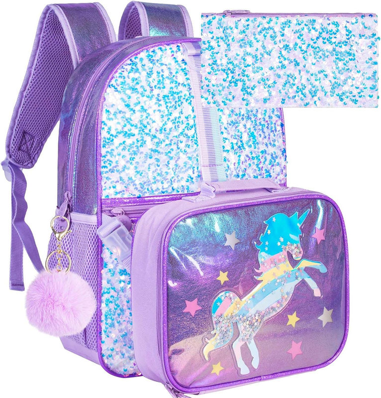 3PCS Unicorn Backpack, 16