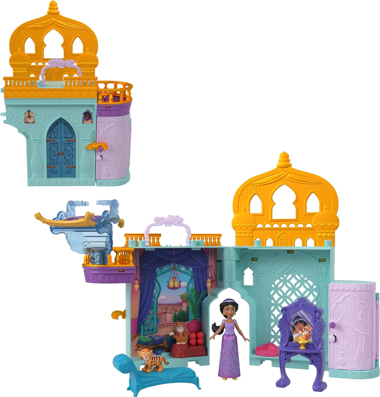 Disney Princess Toys, Jasmine Stackable Castle Doll House Playset with Small Dol