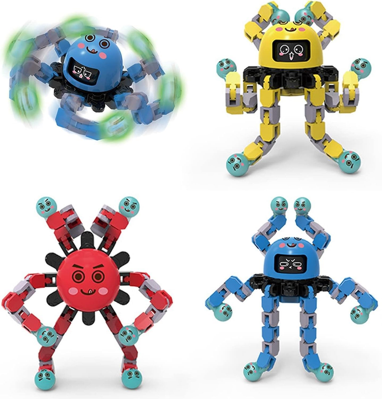 Transformable Fidget Spinner Toys | Pack of 3 Playful Cartoon Face Swap Fingerti