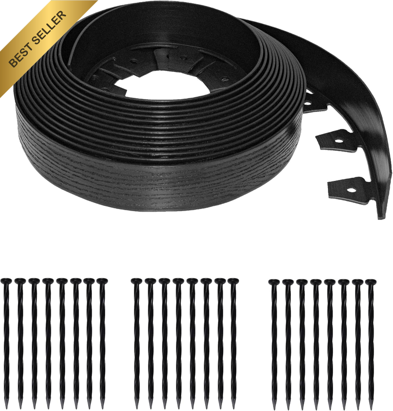 No-Dig Landscape Edging 40ft Black Woodgrain 2.5