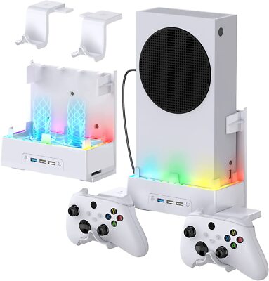 Wall  Mount Holder Bracket with Dual Cooling Fan For Xbox Series S Controller