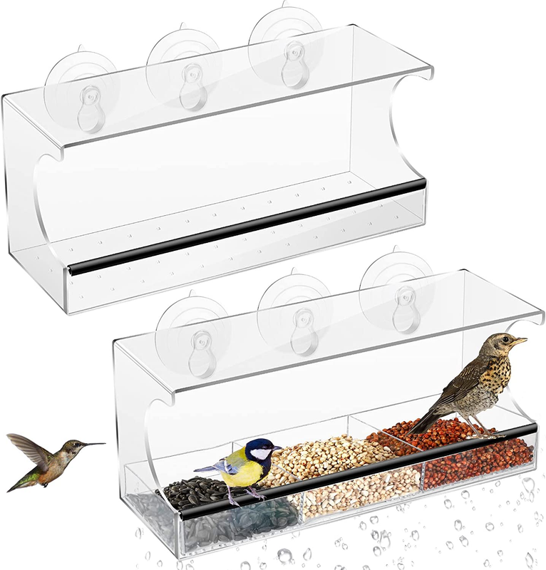 With Strong Suction Cups Clear Window Bird Feede