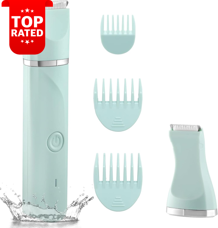 Rechargeable Bikini Trimmer Electric Razor Women's Foil Shaver Waterproof Green