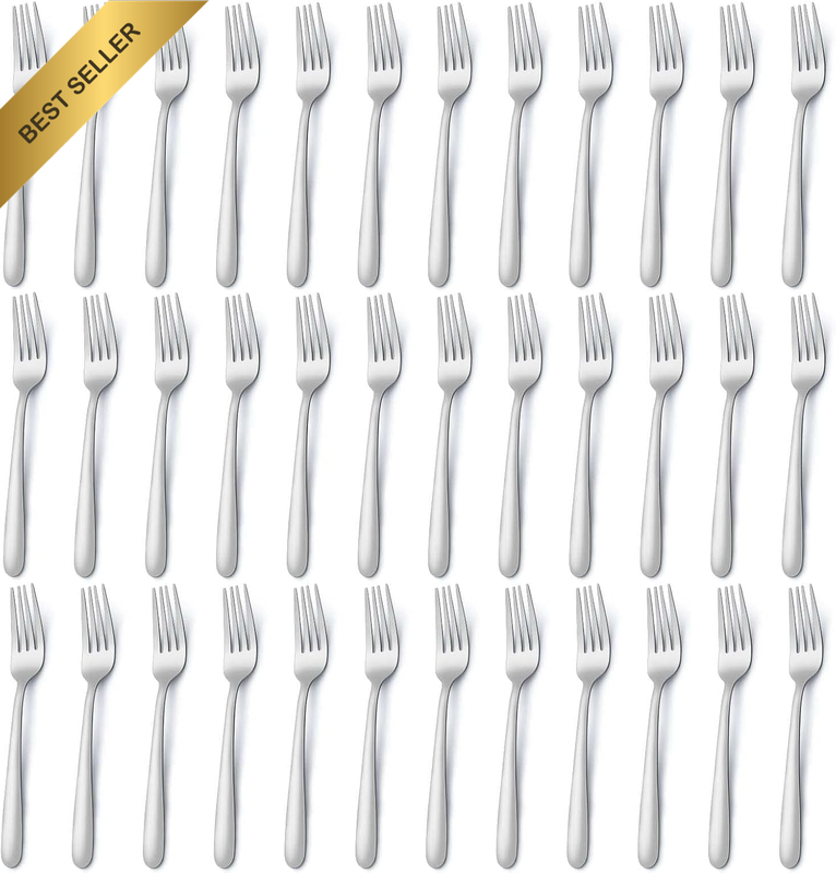 36-Piece Dinner Forks Set (8 Inch), Stainless Steel Forks Silverware, Mirror Pol