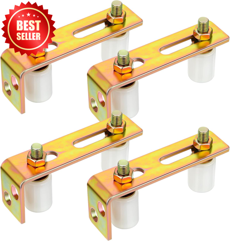 4pk Slide Gate Guide Roller Adjustable Nylon L Bracket Hardware Kit US