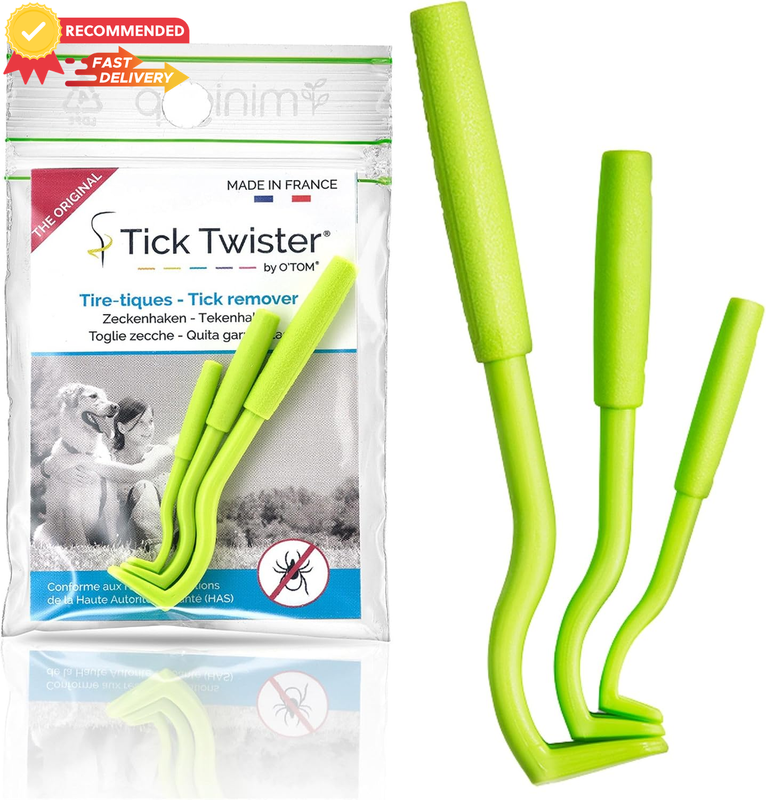 O'Tom Tick Remover Tool Set 3 Pcs for Dogs & Cats - Safe Pain-Free Removal