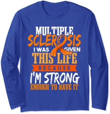 Orange Ribbon Ms Multiple Sclerosis Awareness Month Long Sleeve T-Shirt