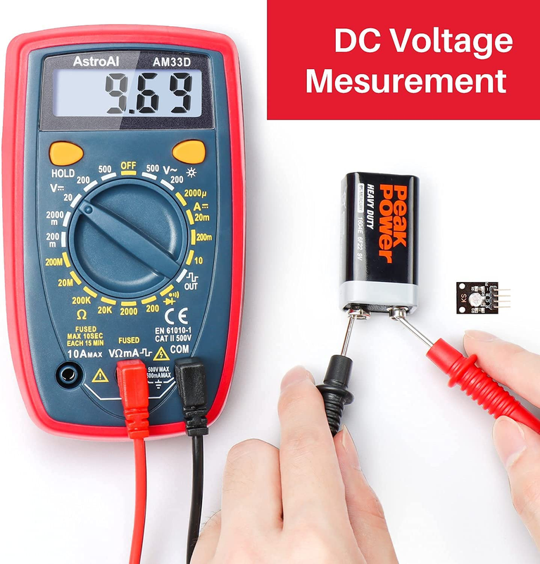 Digital Multimeter Tester 2000 Counts Voltmeter Ohm Volt Amp Meter DC AC Voltage