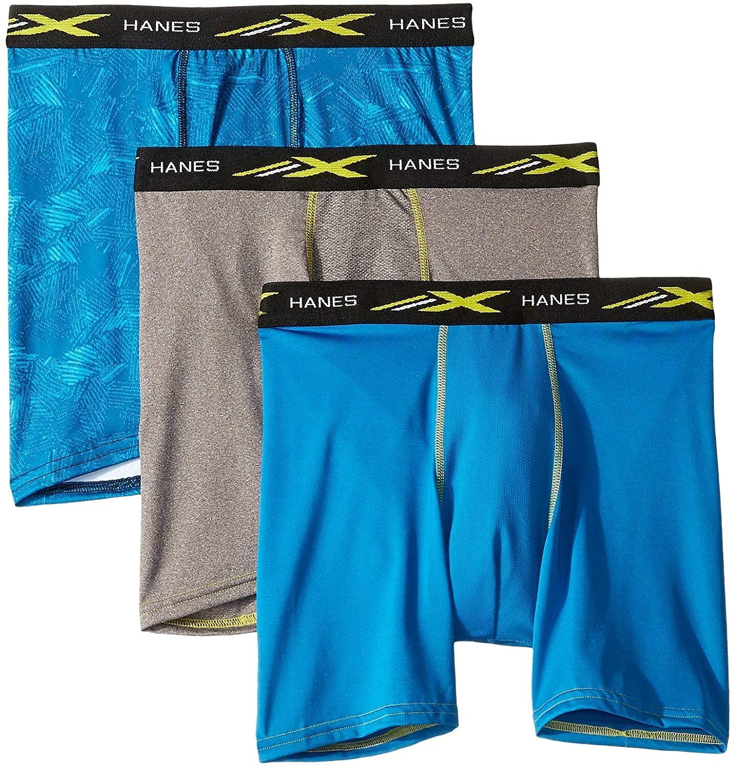 Hanes 254706 Kids Boys' 4-Way Stretch Boxer Briefs Underwear 3 pack Size Medium