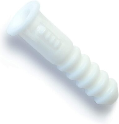 Ribbed Plastic Anchors White #8 - #10 x 1'', With or Without #10 x 1'' Screws