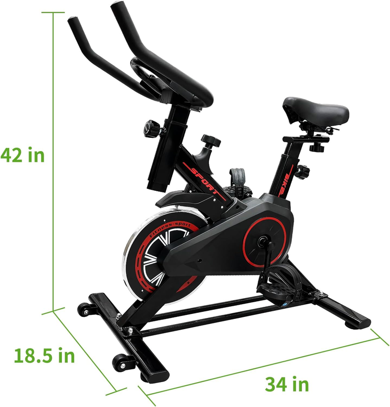 Exercise Bike with Brake Pads Indoor Bike with Tablet Rack for Home Gym, Silent