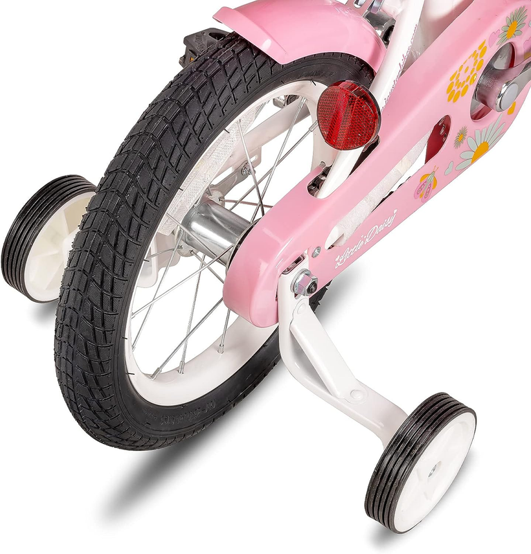 JOYSTAR Little Daisy Kids Bike for 3-7 Years Girls with Training Wheels & Front
