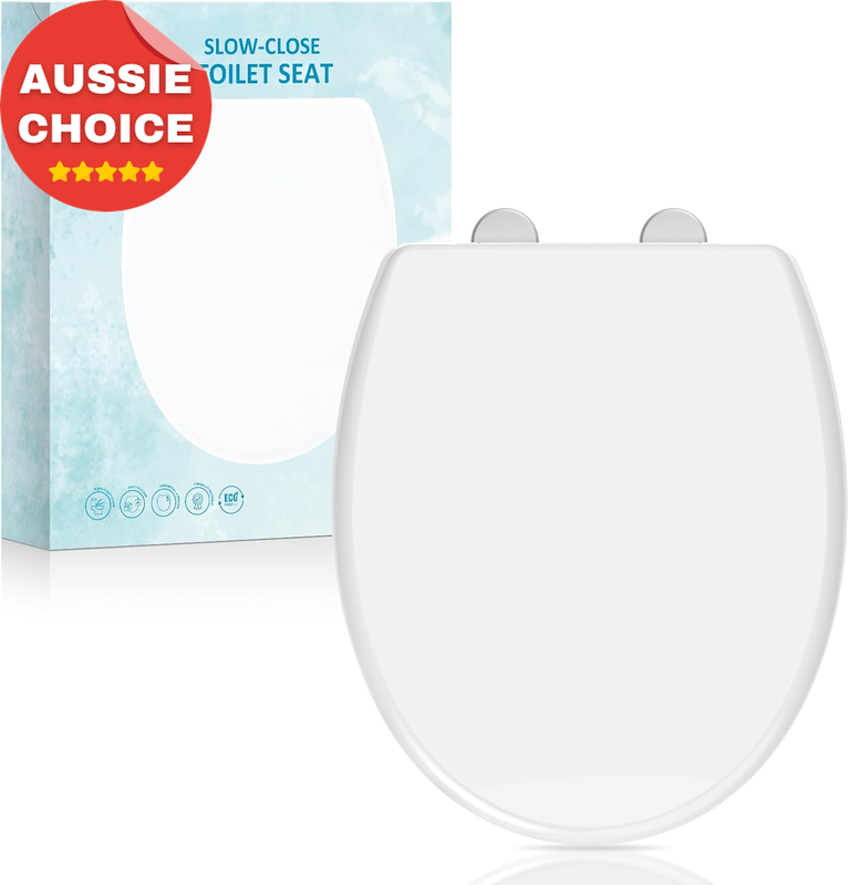 Soft Close Toilet Seat Quick Release Non-Slip White O Shape Adjustable Hinges