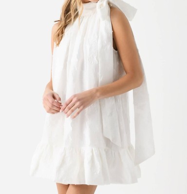 Pre-owned Clea Atticus Mini Dress In Cloud Jacquard - Size M In White