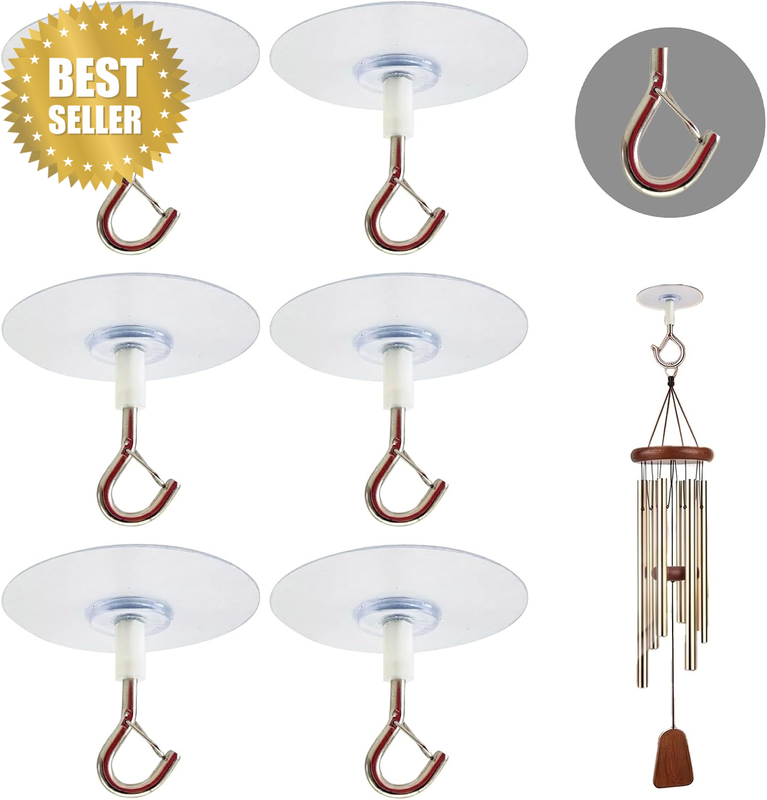 6 Pack Ceiling Hooks Self-Adhesive for Home and Garden