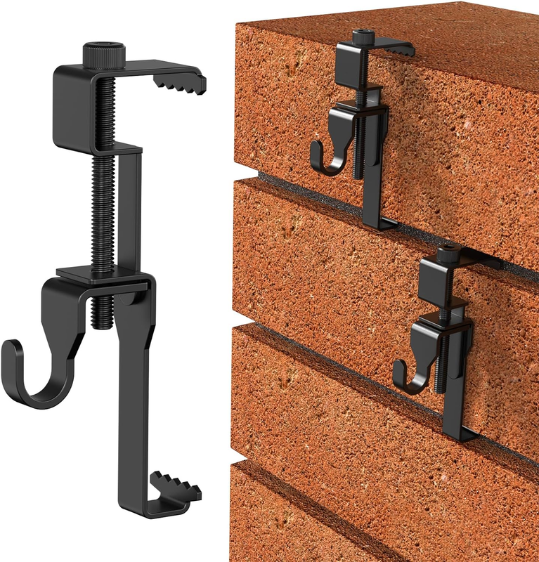 Stainless Steel Brick Wall Clips, Hooks Clamp Outdoor Heavy Duty 1-3/4" to 2-3/4