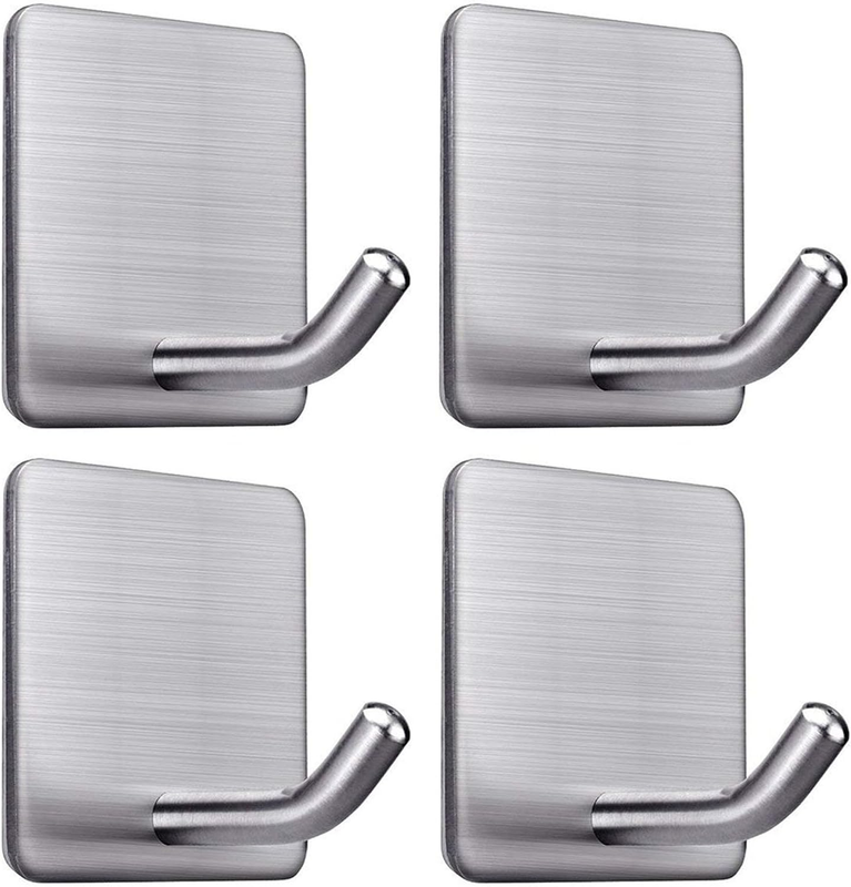 4 Packs Heavy Duty Adhesive Towel Hooks Stick on Towel Hanger Wall Holder Waterp
