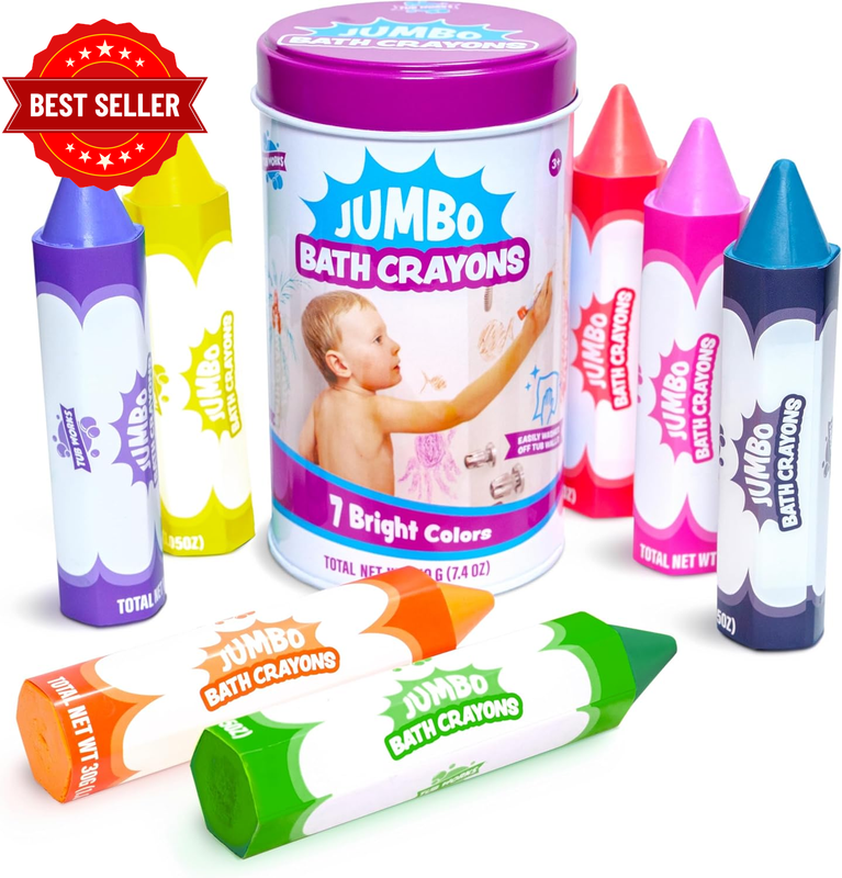 ® Smooth™ Jumbo Bath Crayons Bath Toy | Nontoxic, Washable Bath Crayons for Todd