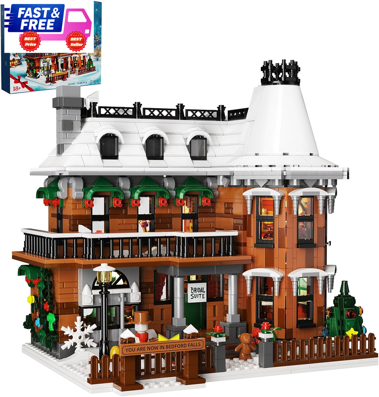 It’s a Wonderful Life House Building Set w/ LED Lights Christmas Village 1549pcs