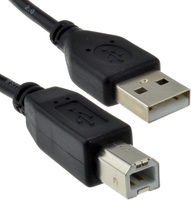 Kenable USB 2.0 Printer Cable a to B High Speed 24AWG Shielded Lead for HP Canon Epson Brother Scanner Black 0.25M