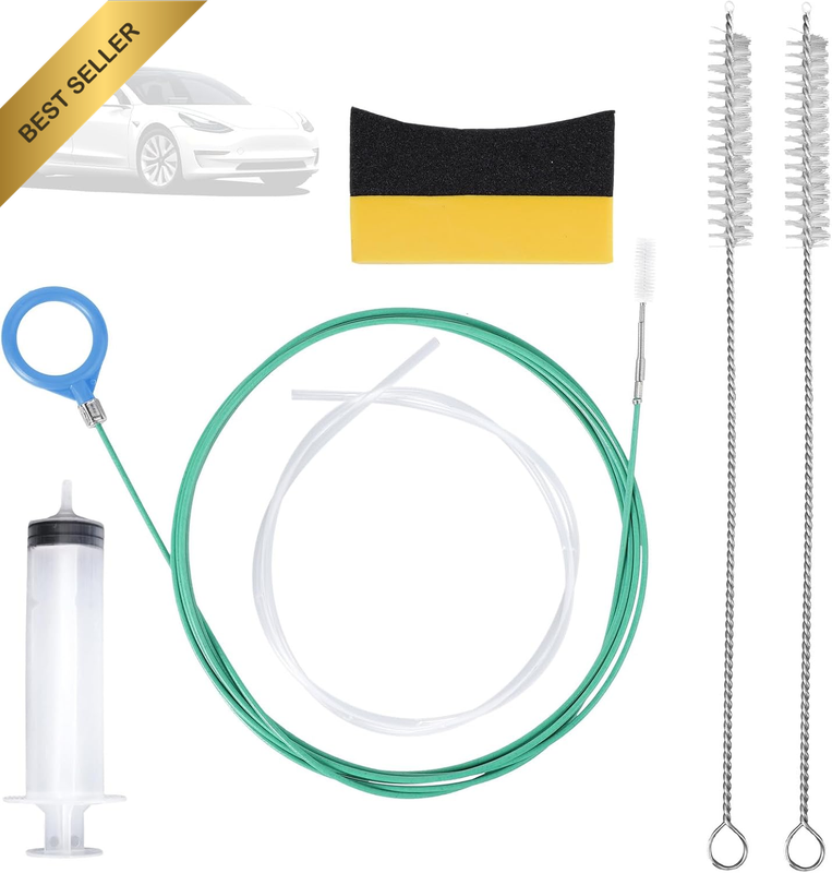 6Pcs Auto Sunroof Drain Cleaning Tool, Include 5M/196.9In Long Tube Cleaner, Spo