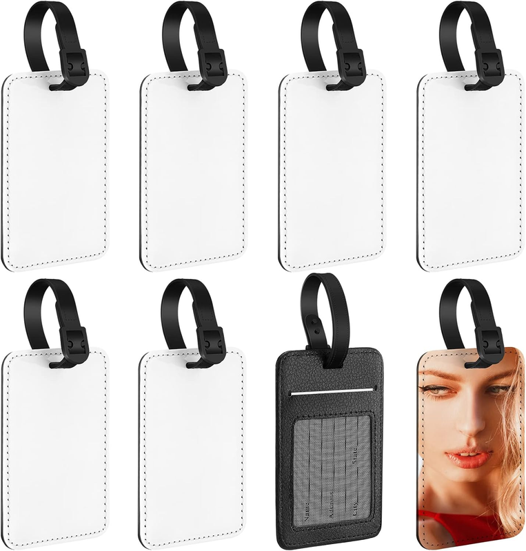 Sublimation Luggage Tags PU Leather Name Tag Blank Suitcase Tags Heat Transfer B