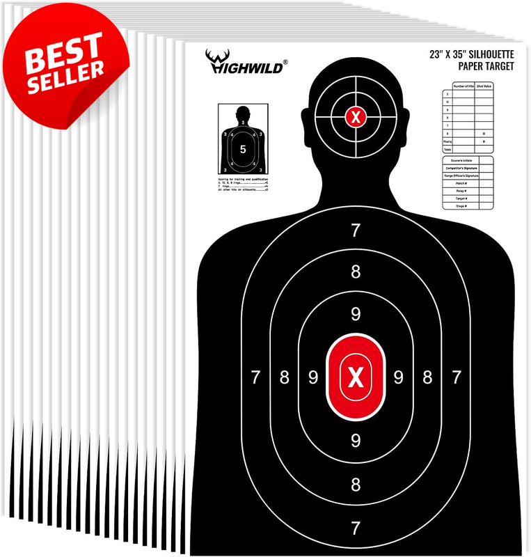 Silhouette Paper Shooting Target 23x35 Handgun Rifle Airgun BB Gun - US