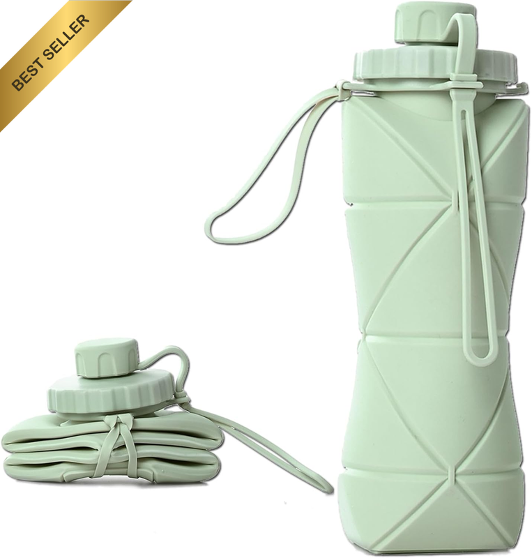 Collapsible Water Bottle for Travel Essentials [Double Leak-Proof Design] [Bottl