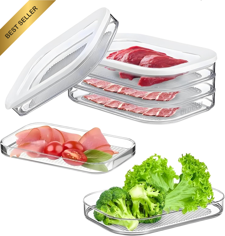 3 Storey Deli Meat Container,Stackable Storage Box,Meal Prep Containers,Suitable