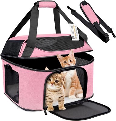 Pet Carrier Cat Travel Bag Portable Soft Sided Comfort Case Airline Approved Dog