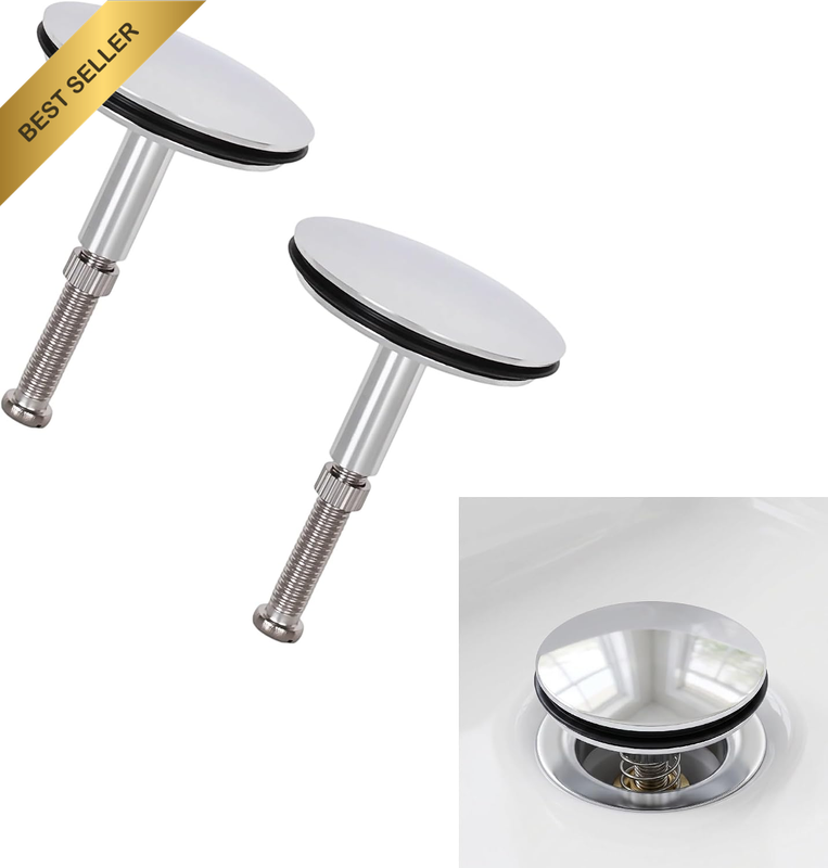 2 Pack Bath Plug 43Mm – Brass Bathtub Drain Stopper, Sink Clog Proof, Rustproof