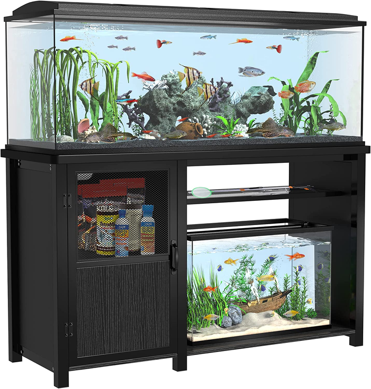 55-75 Gallon Fish Tank Stand Heavy Duty Metal Aquarium Stand with Cabinet for Fi