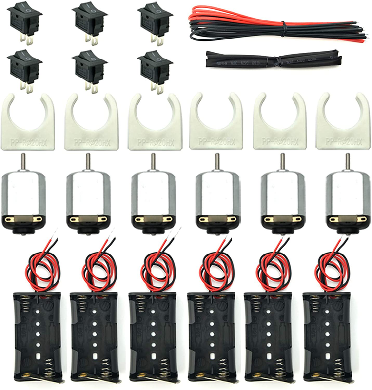 Eudax 6 Set Small Dc Motor Mini Electric Hobby Motors 1.5V-3V 24000Rpm With 2X1.