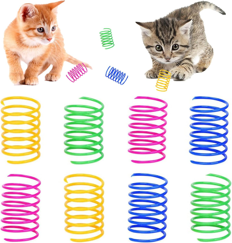 Cat Spring Toys 30 Pack Plastic Coil Springs Kitten Swat Chase Bulk Set