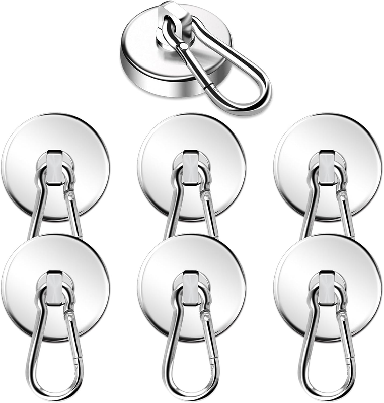 Magnetic Hooks, 110LBS Strong Heavy Duty Neodymium Magnet Hooks with Swivel Cara