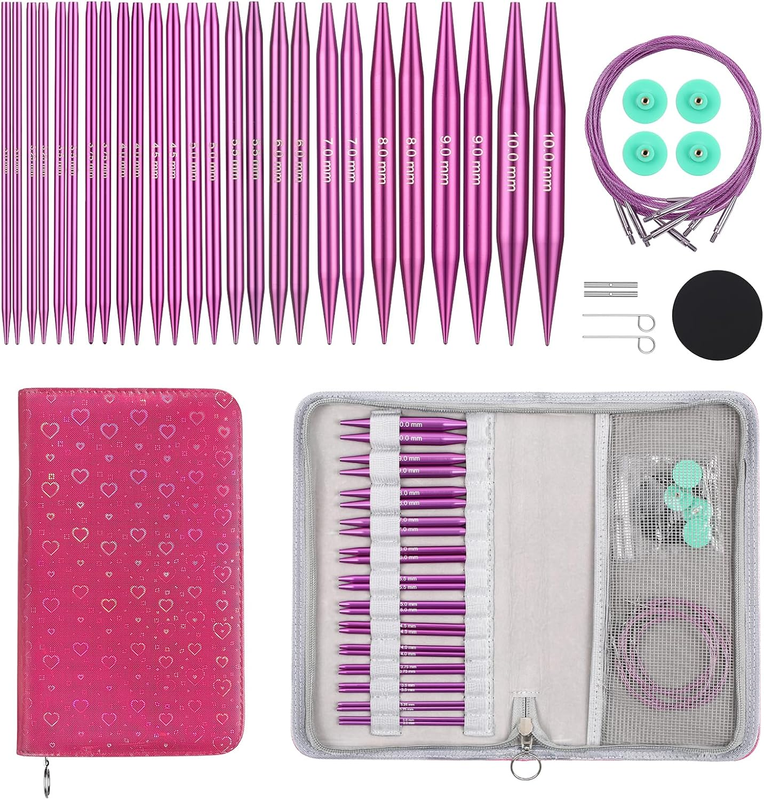 Interchangeable Circular Knitting Needles Set 4-Inch round Metal Knitting Needle
