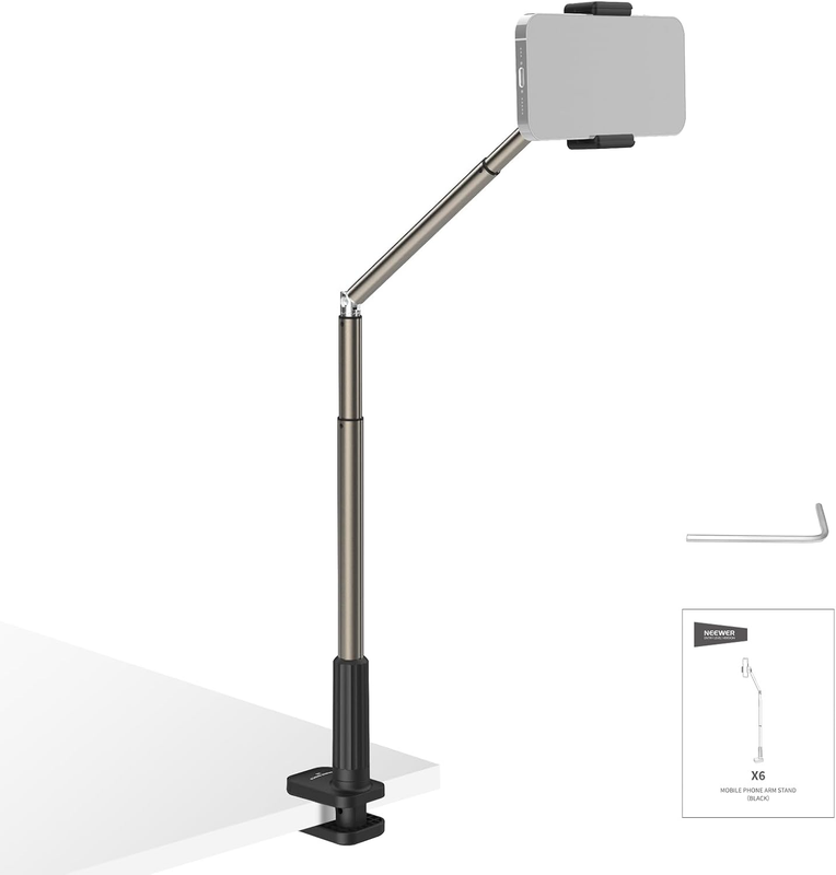 Entry Level Version Phone Stand for Desk & Bed, 360° Adjustable Office Table Bed
