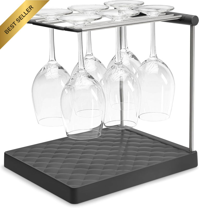 K-8628-CHR Wine Glass Drying Rack, Wine Glasses Rack Organizer, Folding Drying R