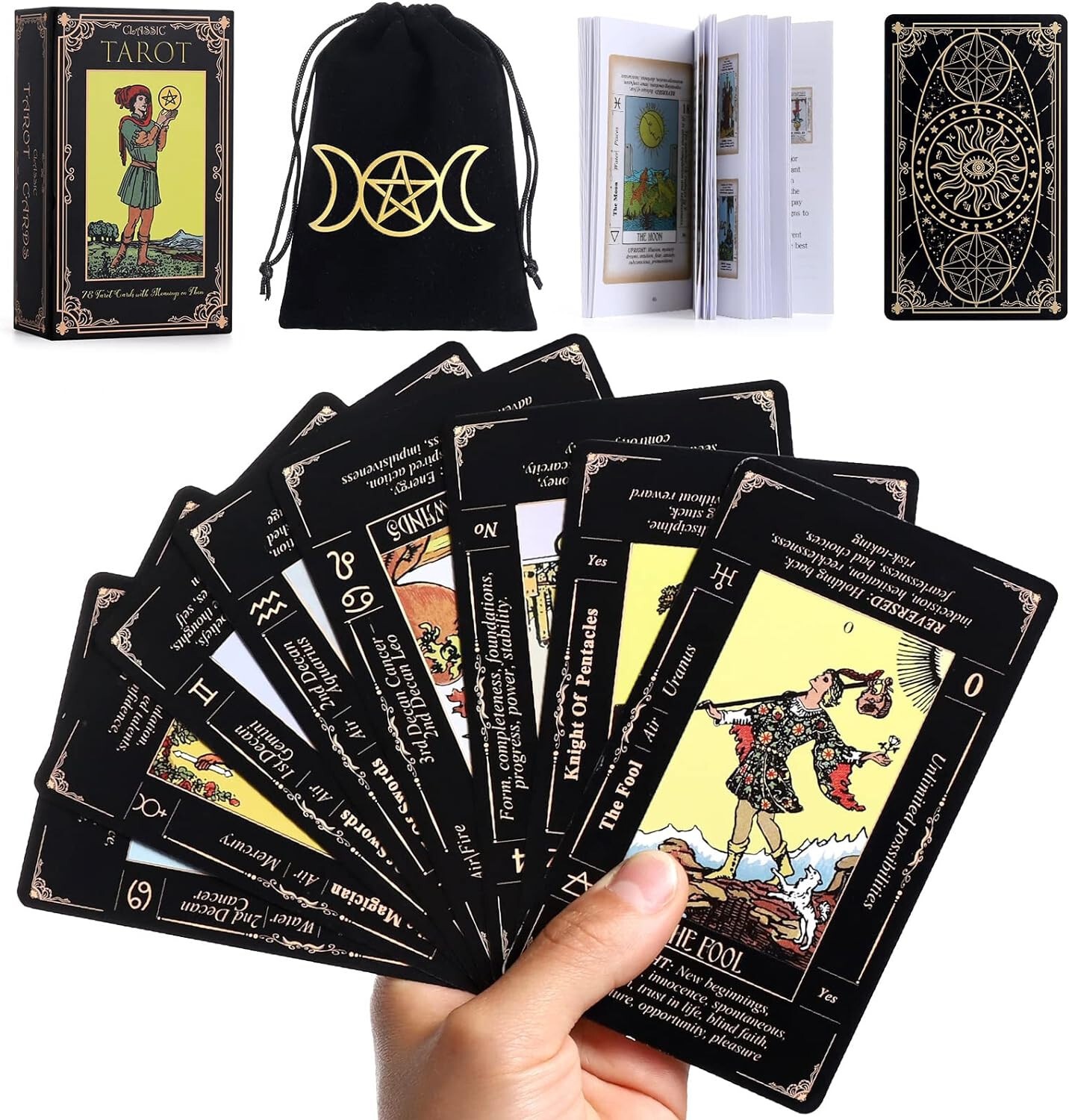 Beginner-Friendly Keyword Tarot Cards Deck with Guide Book