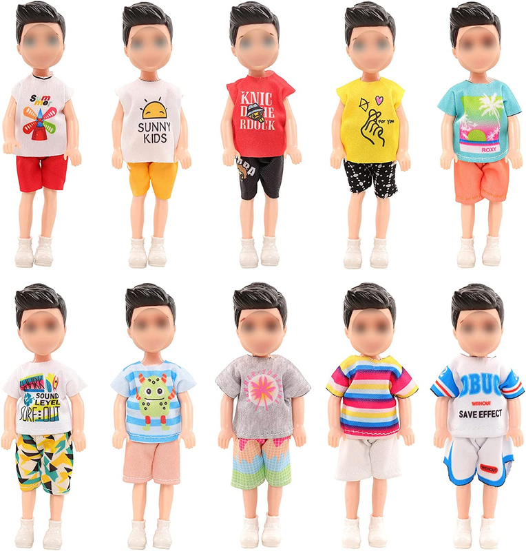10Pcs Chelsea Boy Doll Clothes for 6 Inch Boy Doll Handmade Casual Wear 10 Rando