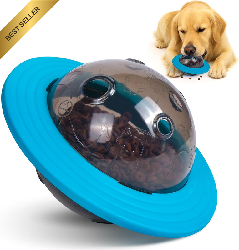 Dog Puzzle Toy UFO Shape Treat Dispenser Ball Interactive IQ Training Mental Sti