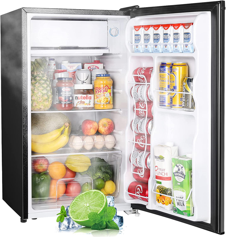 Upstreman 3.2 Cu.Ft Mini Fridge with Freezer, Single Door, Adjustable Thermostat