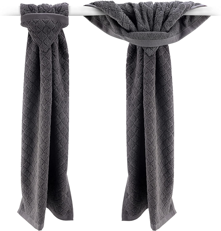 S With Hanging Loops - Set Of 2 Gray Kitchen Towels, Hanging Kitc