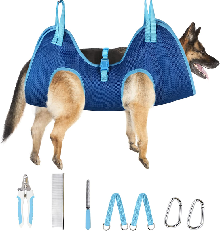 Dog Grooming Hammock For Nail Trimming Ear Eye Car With Nail Clippers NEW