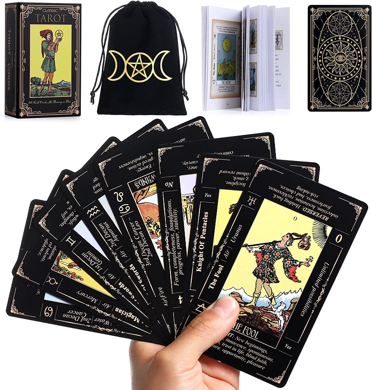 Tarot Cards Deck for Beginners with Meanings on Them Vintage Card with Guidebook