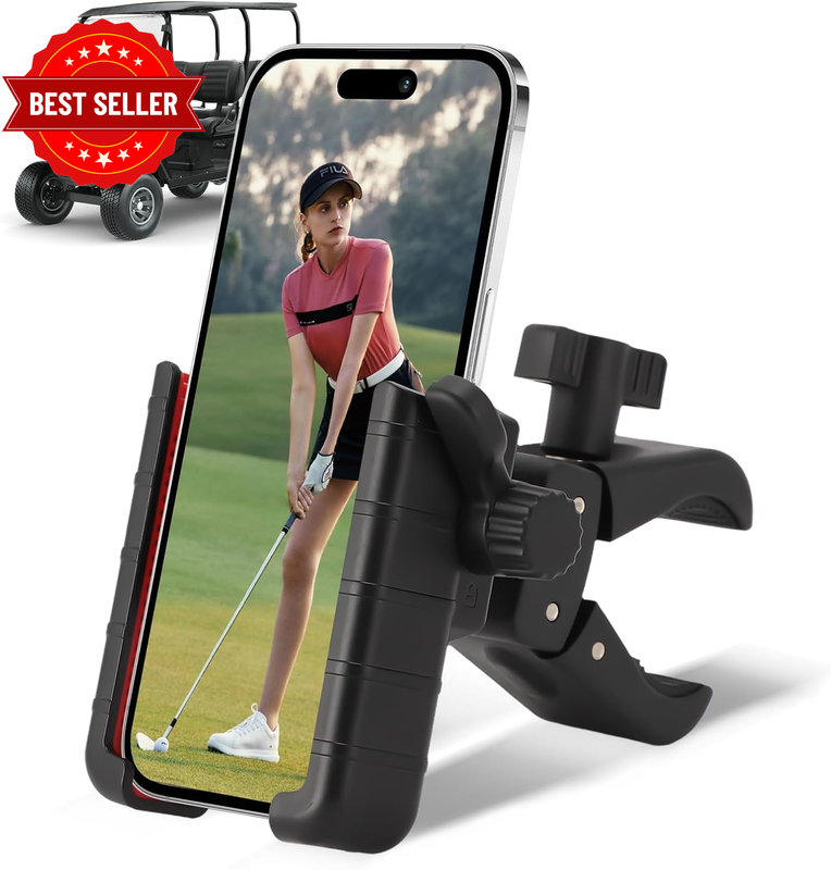 Golf Cart Phone Holder,Bike Phone Holder with 360 Degree Rotation Compatible wit
