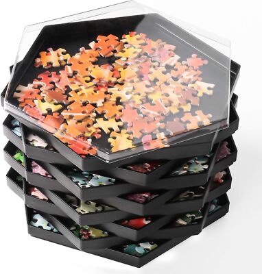  Stackable Puzzle Sorting Trays Jigsaw Puzzle Sorters with Lid Puzzle Ac