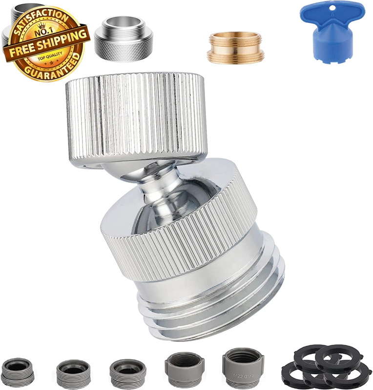 Garden Hose Adapter Kit, Sink to Hose Adapter with Swivel Ball Joint, Female 55/