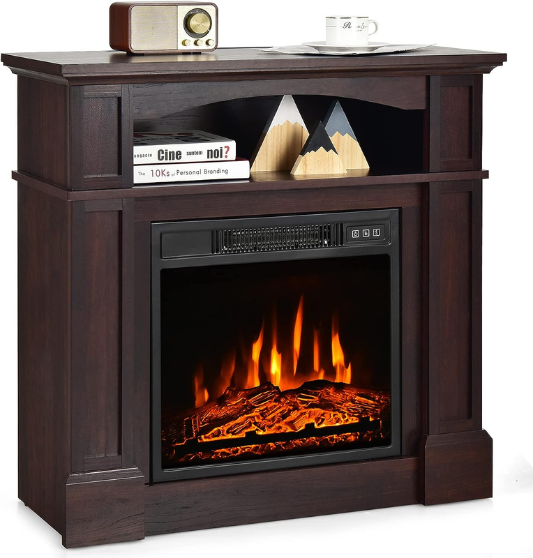 With Mantel And Remote Control, Freestanding Heater With